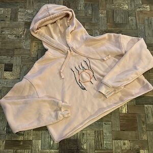 Spoolish by Emily Essen Peach Cropped Sweatshirt